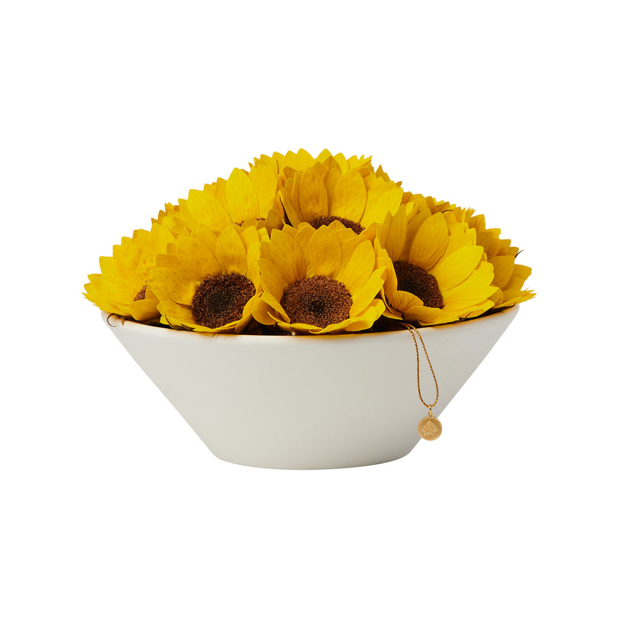 Sunflower Bowl by La Fleur Lifetime Flowers