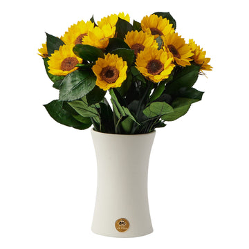 Creme Dozen Sunflowres by La Fleur Lifetime Flowers