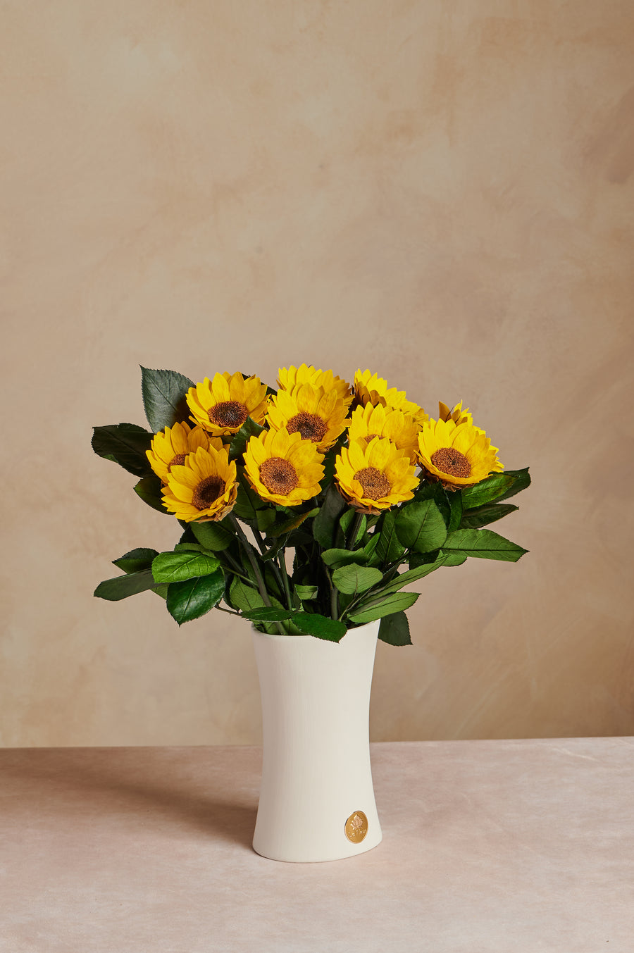 Creme Dozen Sunflowres by La Fleur Lifetime Flowers
