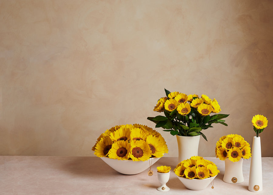 Creme Dozen Sunflowres by La Fleur Lifetime Flowers