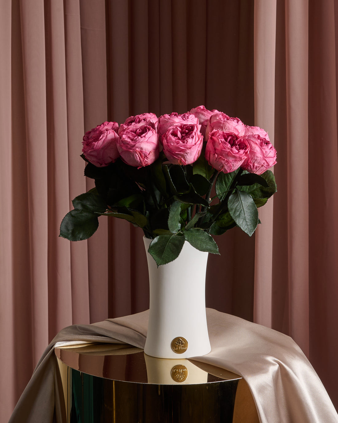 Creme Dozen Peony Rosette