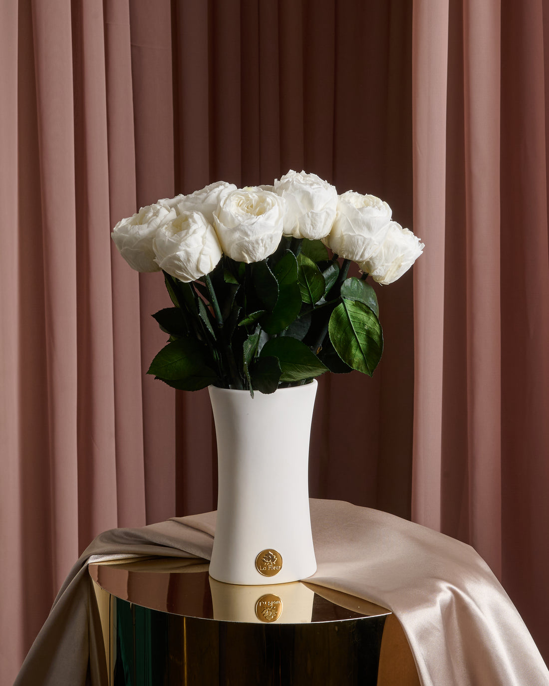 Creme Dozen Peony Rosette