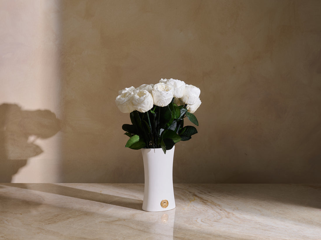 Creme Dozen Peony Rosette