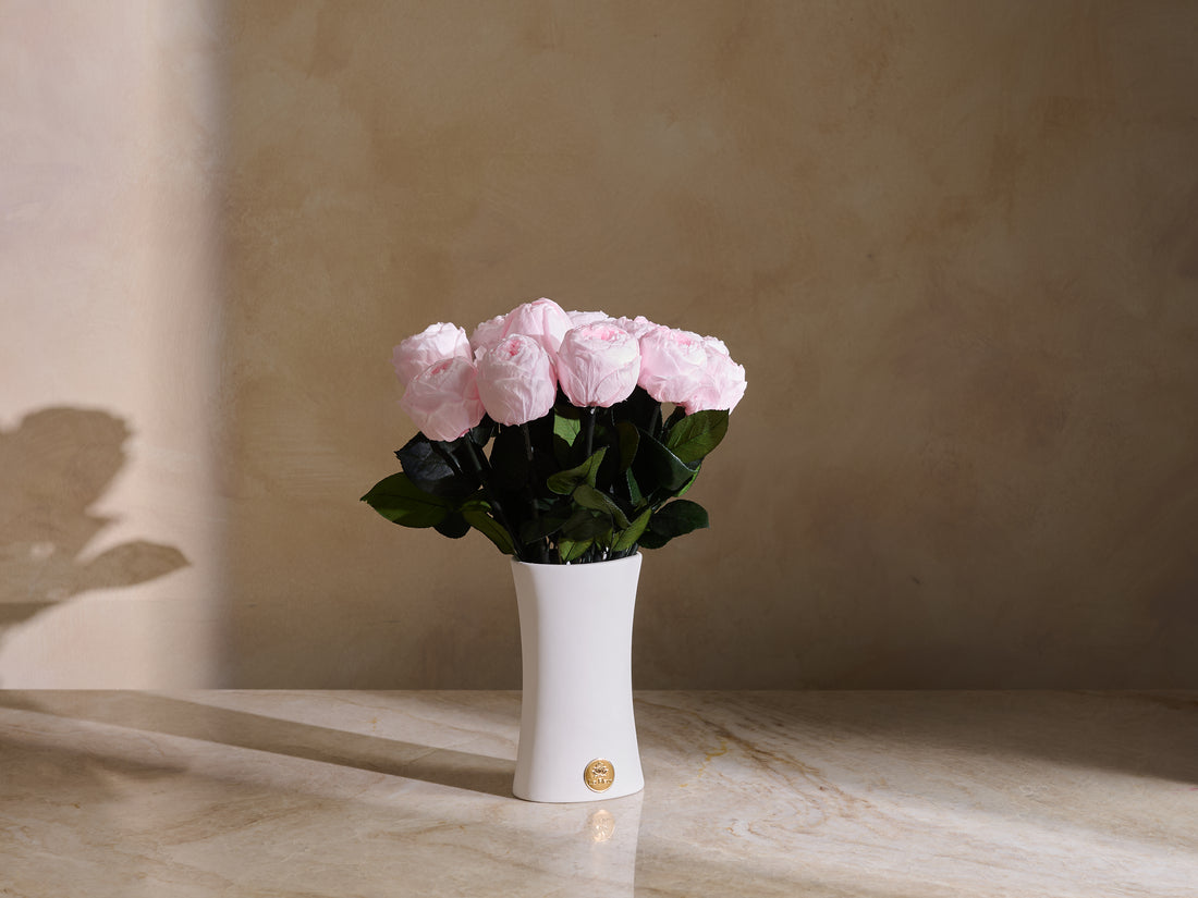 Creme Dozen Peony Rosette