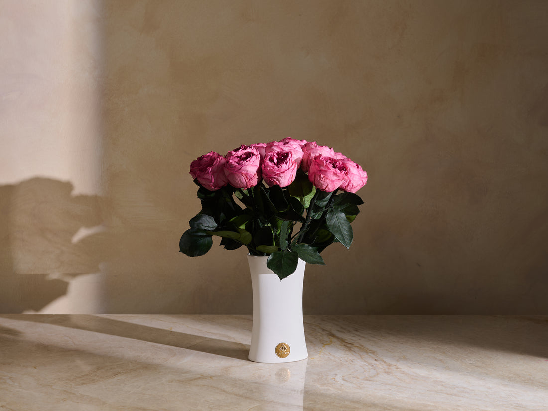 Creme Dozen Peony Rosette