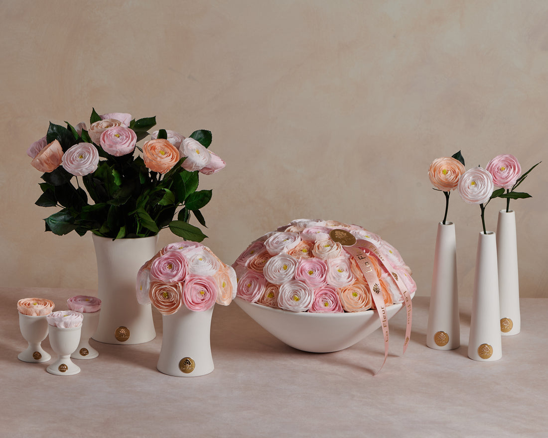Creme Dozen Ranunculus by La Fleur Lifetime Flowers
