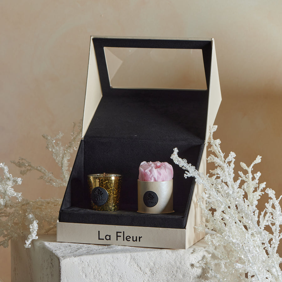 Pearl Peony Gift Set by La Fleur Lifetime Flowers