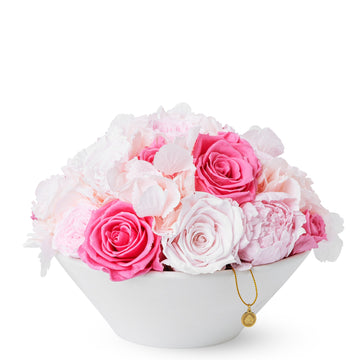 Jardin Bowl - Pink by La Fleur Lifetime Flowers