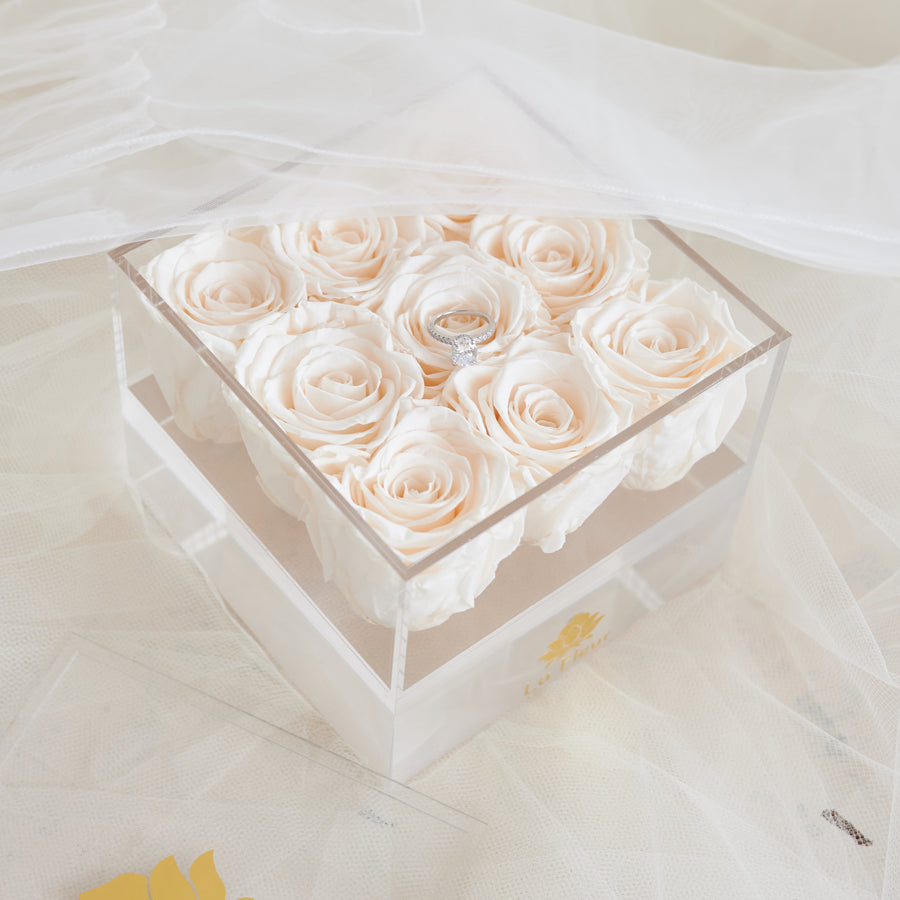 Bridal Acrylic - Petite Square by La Fleur Lifetime Flowers