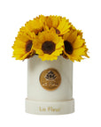 White Marble Petite Sunflower Dôme by La Fleur Lifetime Flowers