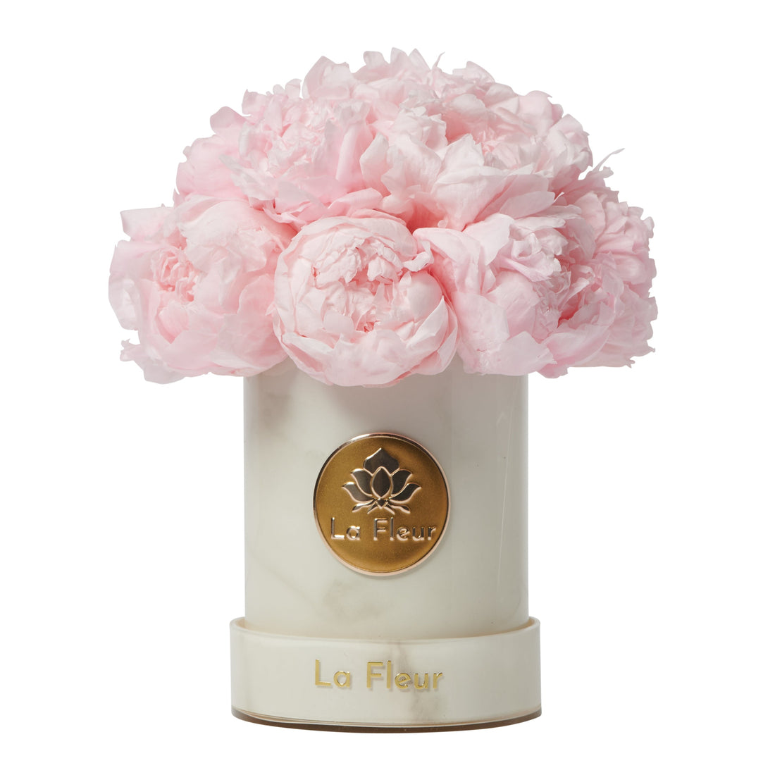 White Marble Petite Peony Dôme by La Fleur Lifetime Flowers