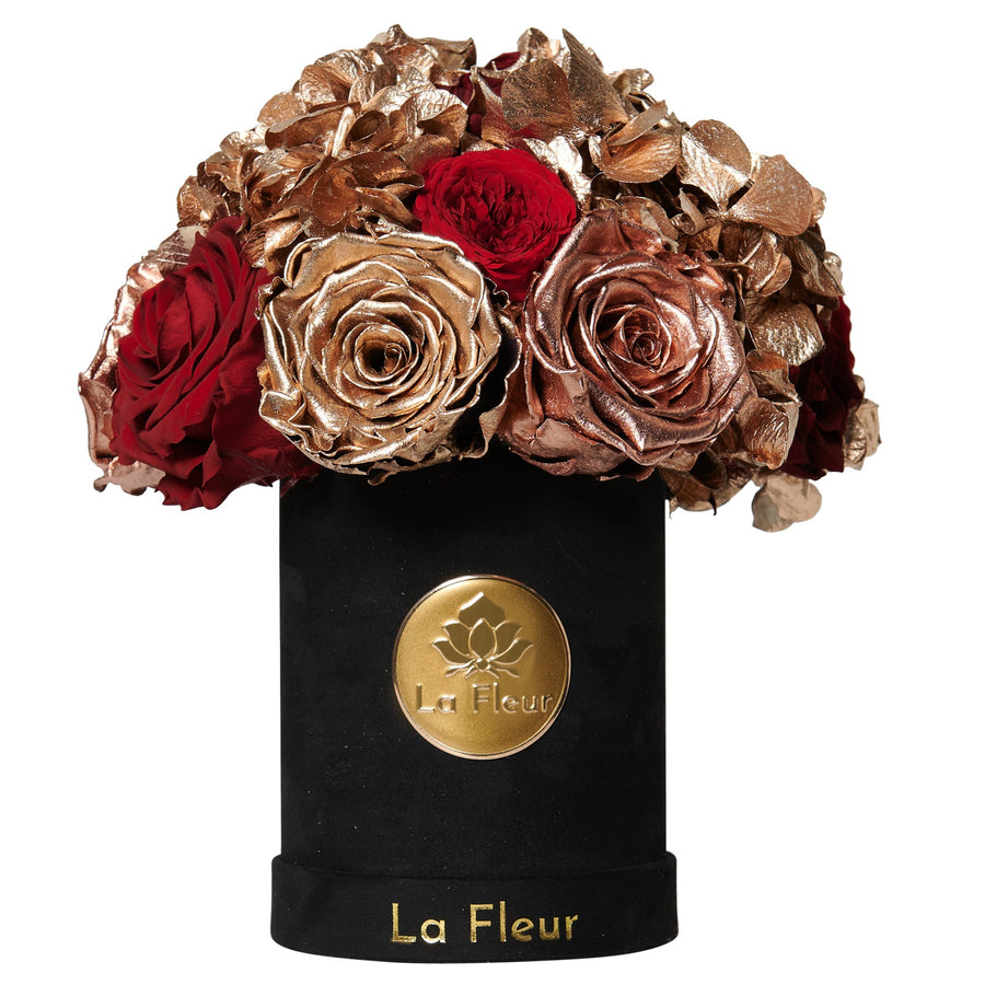 Jardin Super Petite Dome - Deep Red by La Fleur Lifetime Flowers