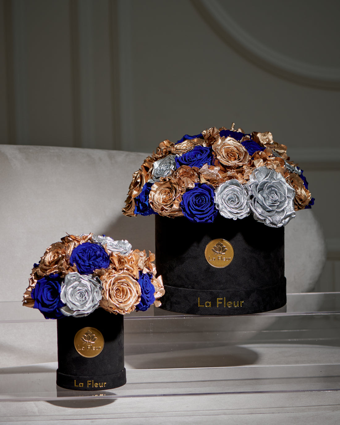 Jardin Super Petite Dome - Navy by La Fleur Lifetime Flowers