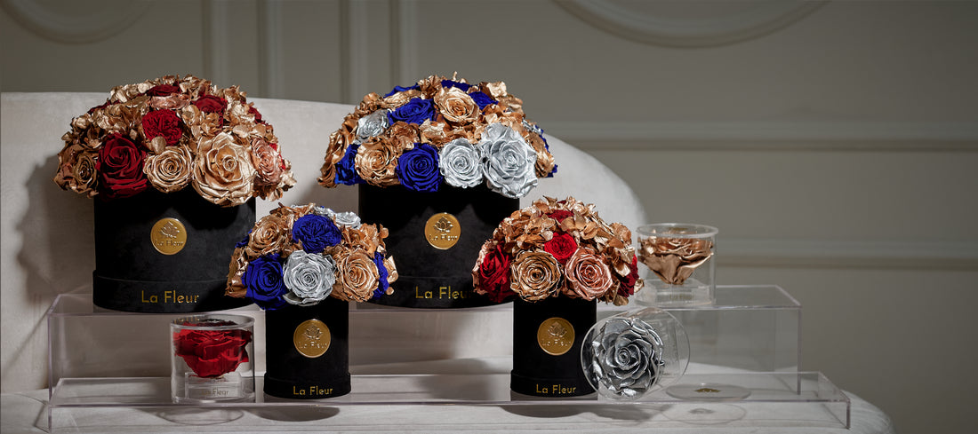 Jardin Dome - Metallic Navy by La Fleur Lifetime Flowers