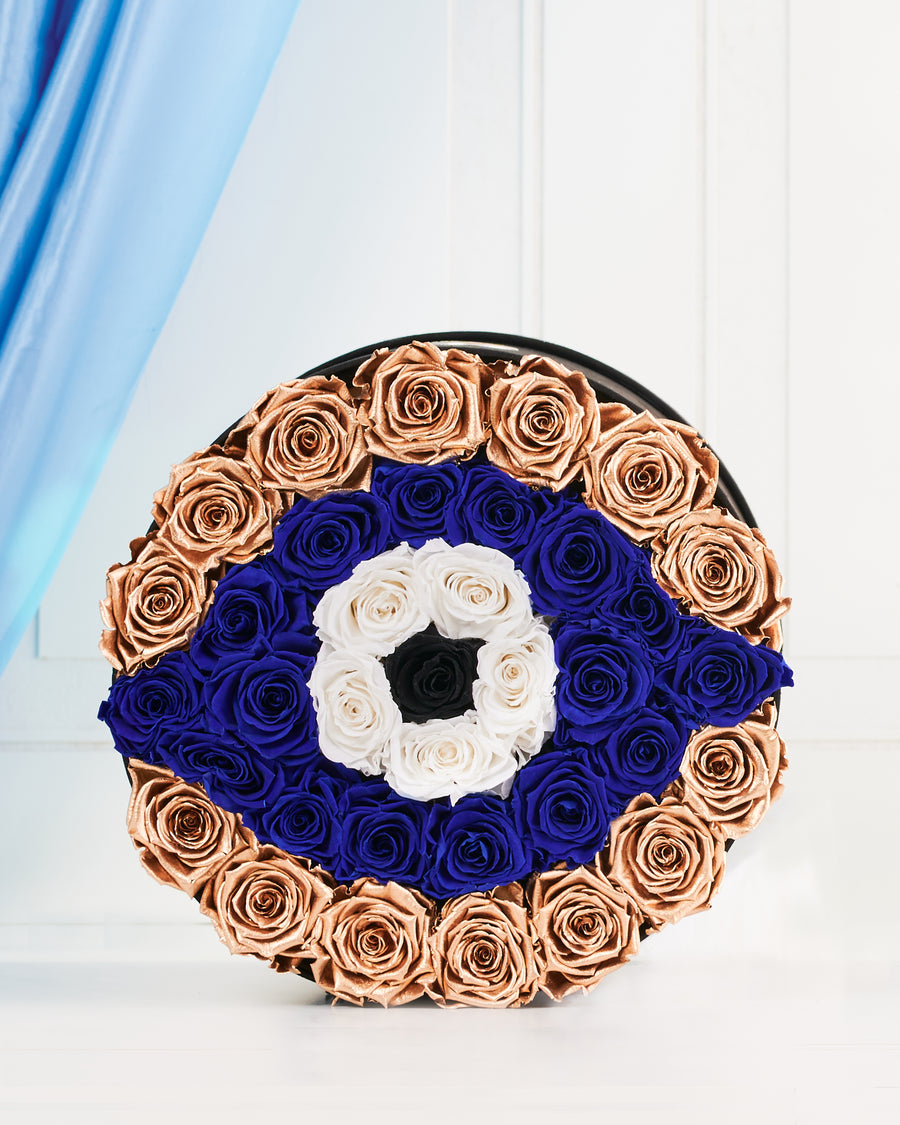 Metallic Evil Eye by La Fleur Lifetime Flowers