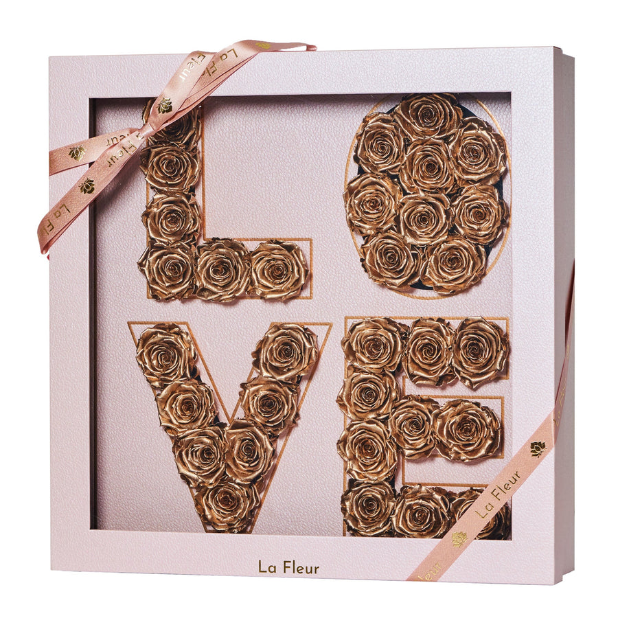 The Pink LOVE Box by La Fleur Lifetime Flowers