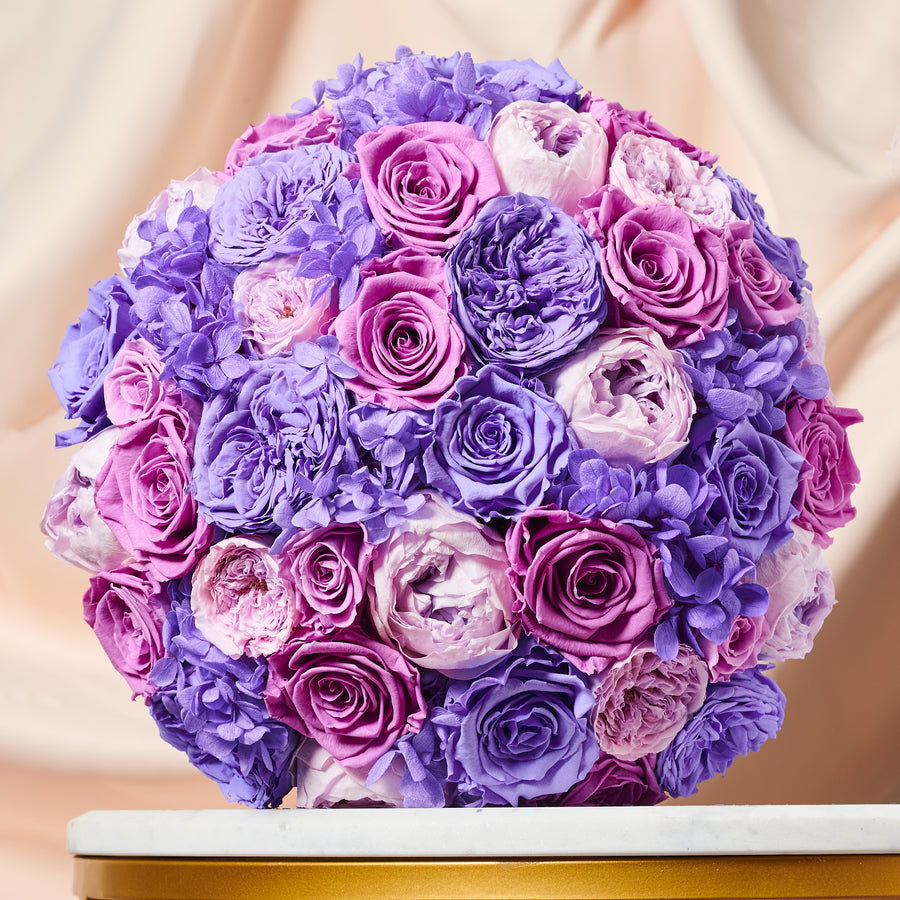 Jardin Super Petite Dome - Purple by La Fleur Lifetime Flowers