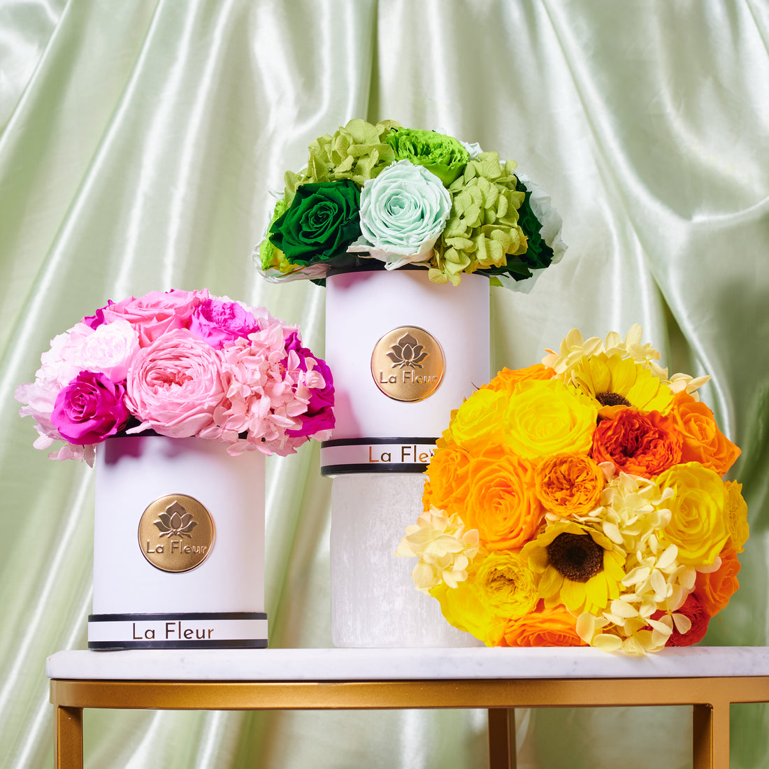 Jardin Super Petite Dome - Yellow by La Fleur Lifetime Flowers