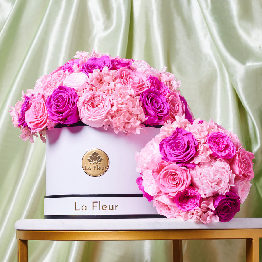 Jardin Super Petite Dome - Pink by La Fleur Lifetime Flowers