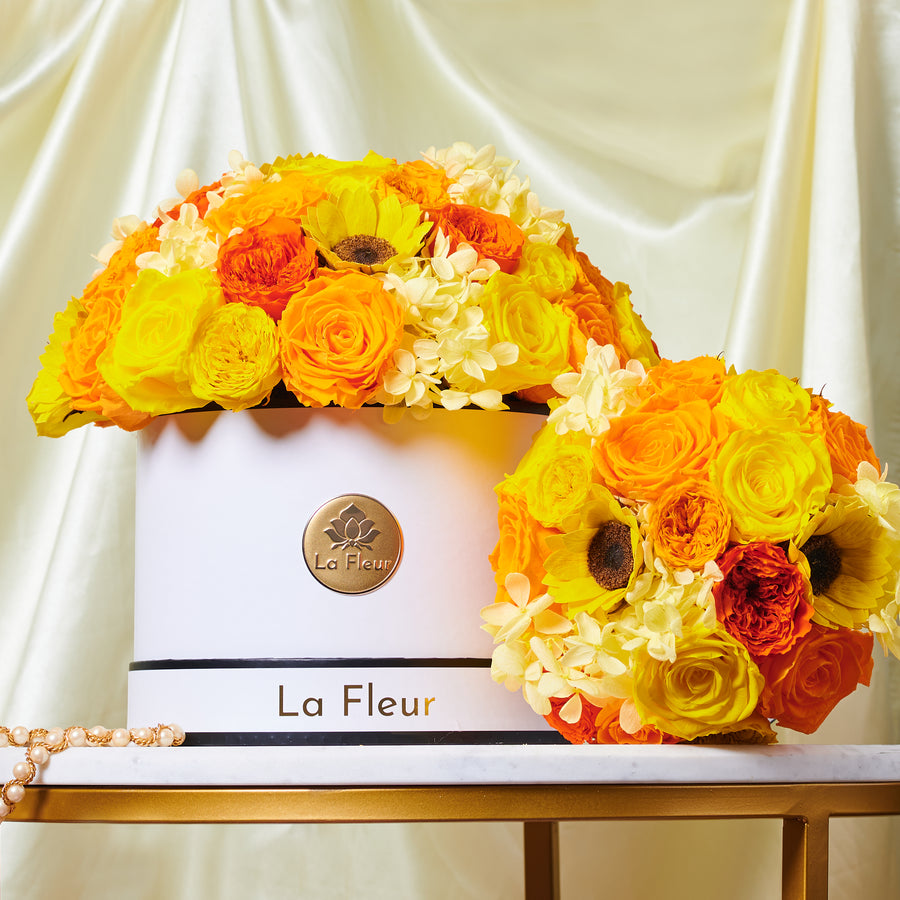 Jardin Super Petite Dome - Yellow by La Fleur Lifetime Flowers